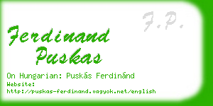 ferdinand puskas business card
